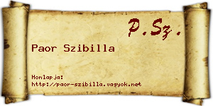 Paor Szibilla névjegykártya